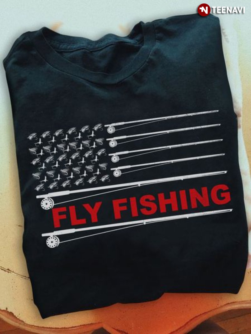 Fly Fishing Shirt, Fly Fishing American Flag