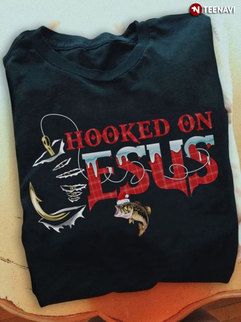 Fishing Shirt, Hooked On Jesus