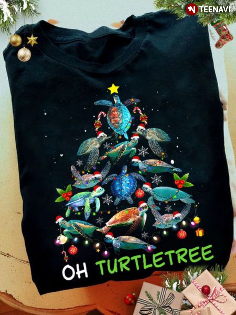 Christmas Turtle Lover Shirt, Oh Turtletree