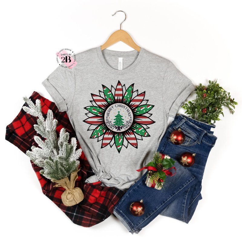 Christmas Sunflower Shirt, Merry Christmas