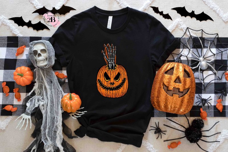 Pumpkin Halloween Shirt, Skeleton Jack-o'-lantern