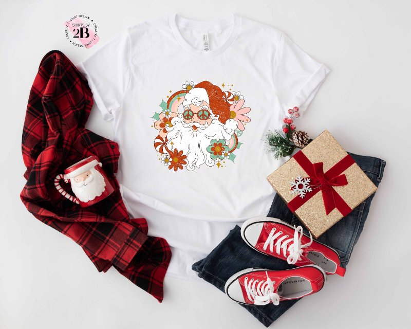 Hippie Christmas Shirt, Hippie Santa Claus