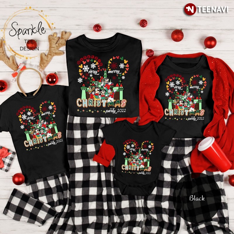 Family Matching Disney Christmas Shirt, Very Merry Christmas Party 2022