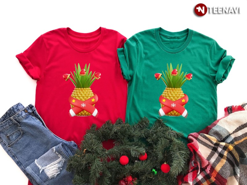 Santa Pineapple Shirt, Pineapple Christmas