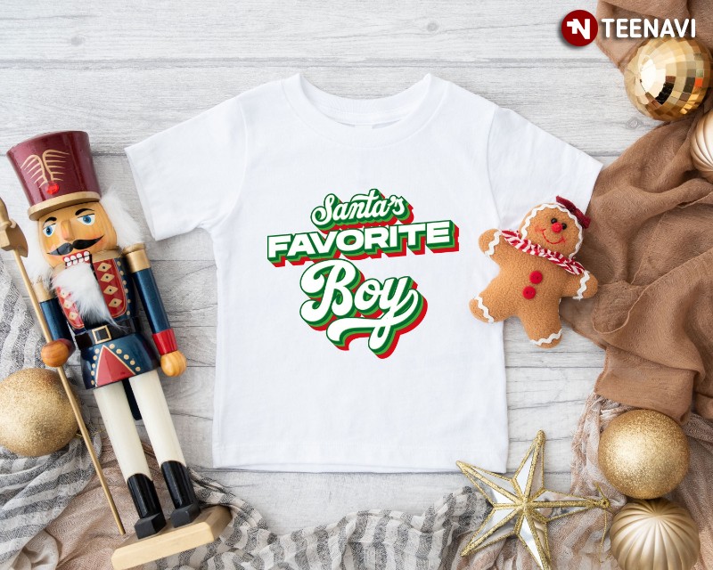 Toddler Christmas Shirt, Santa's Favorite Boy