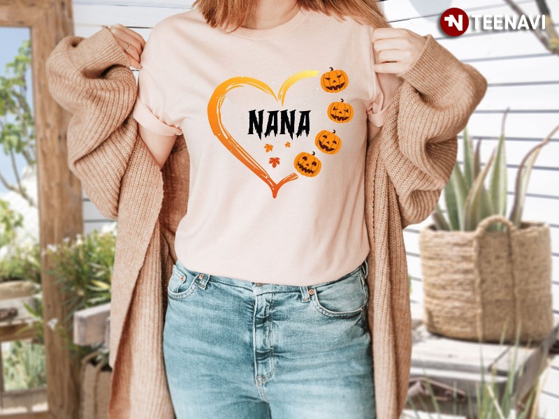 Halloween Nana Shirt, Nana Heart Jack-o'-lantern