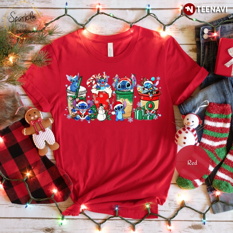 Stitch Christmas Shirt, Stitch Xmas Coffee