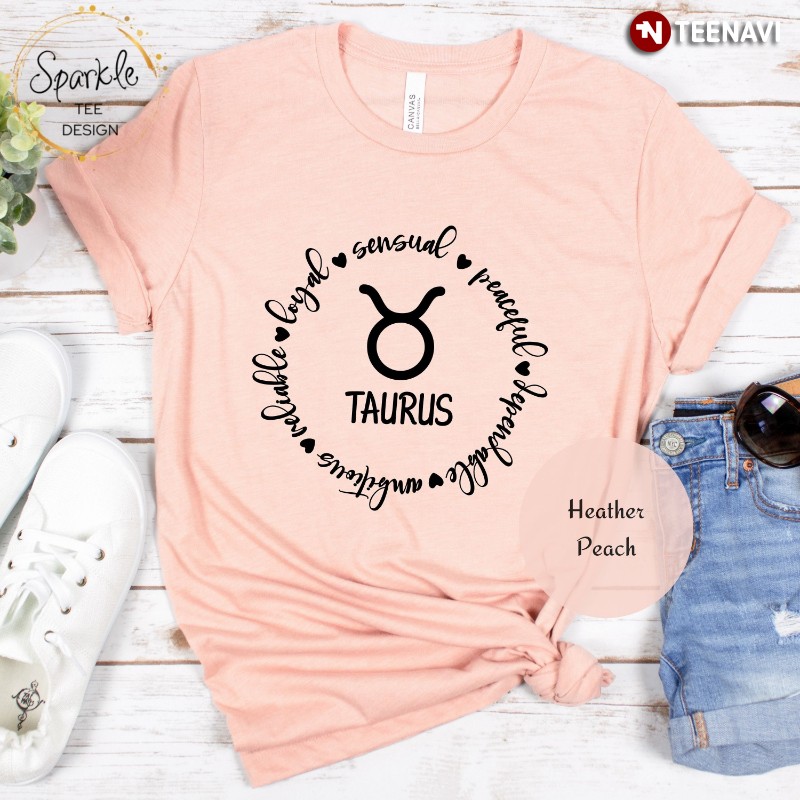 Taurus Birthday Shirt, Taurus Sensual Peaceful Dependable