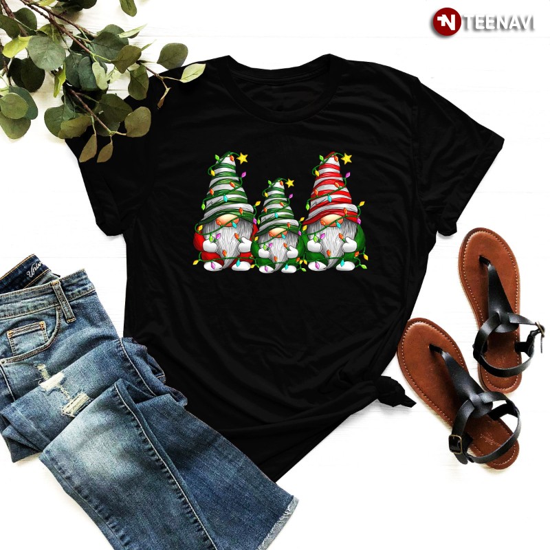 Gnomes For The Holiday Shirt, Gnomes With Xmas Lights