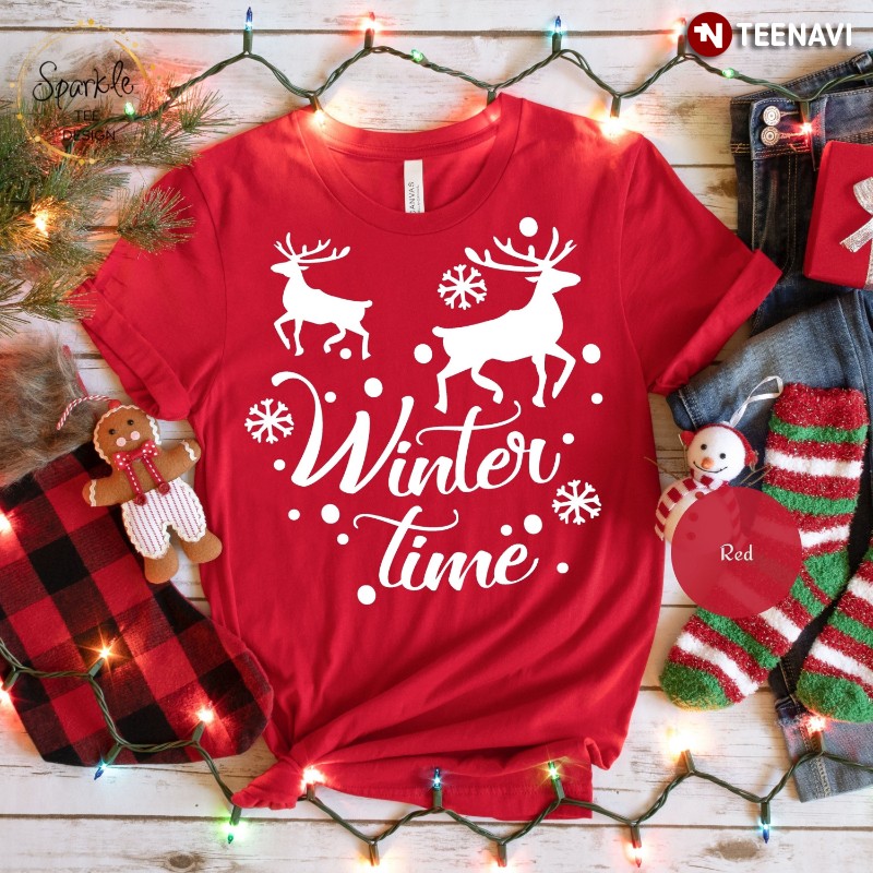 Reindeer Christmas Shirt, Winter Time