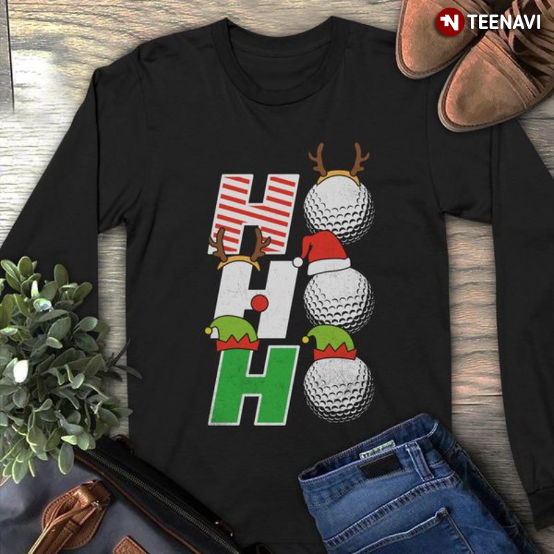 Christmas Golf Lover Sweatshirt, Golf Balls Ho Ho Ho