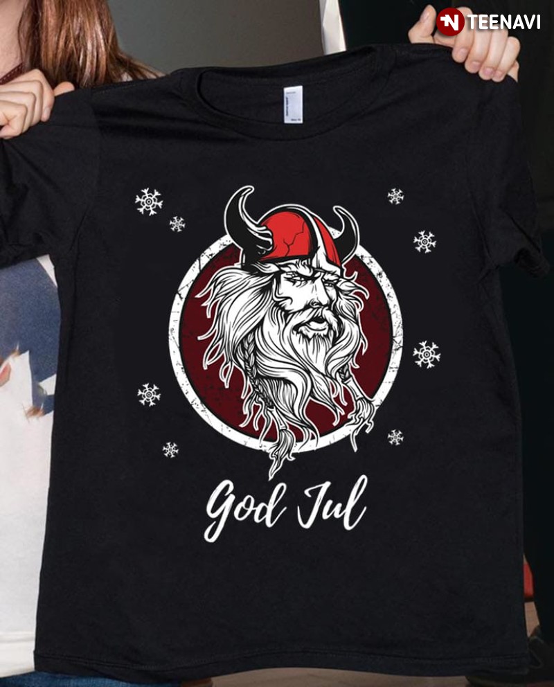 Sweden Viking Christmas Shirt, God Jul Merry Christmas