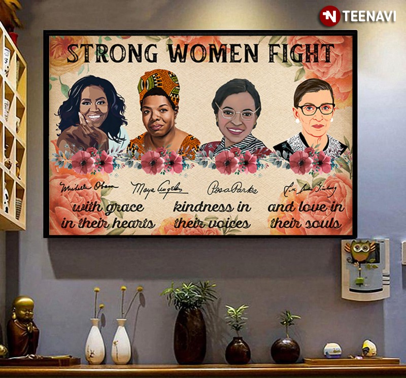 Feminist Poster, Strong Women Fight With Grace In Their Hearts