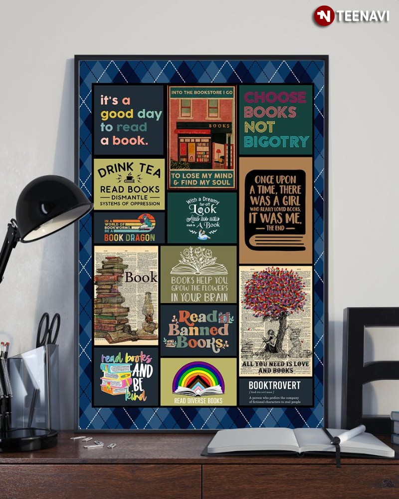 Book Lover Poster, Quotes for Bookworm