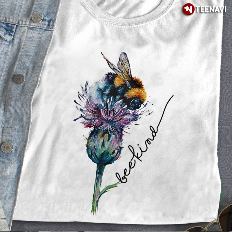 Bee Lover Flower Shirt, Bee Kind