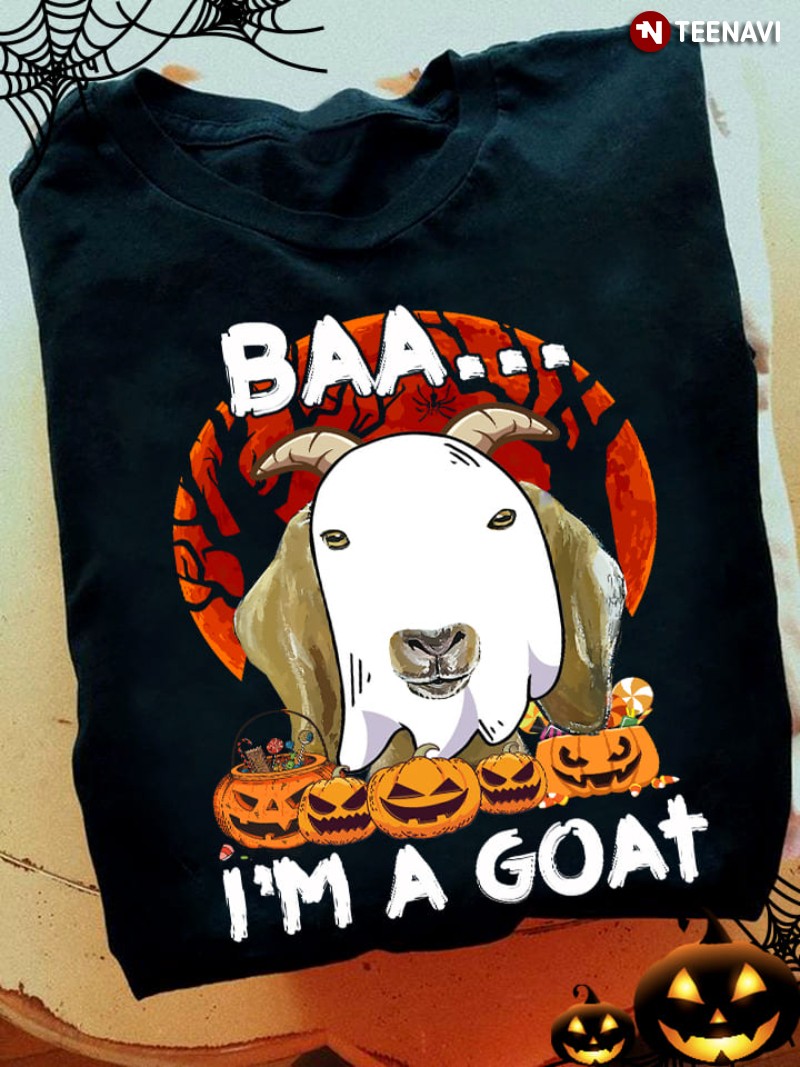 Funny Halloween Goat Lover Shirt, Baa I'm A Goat