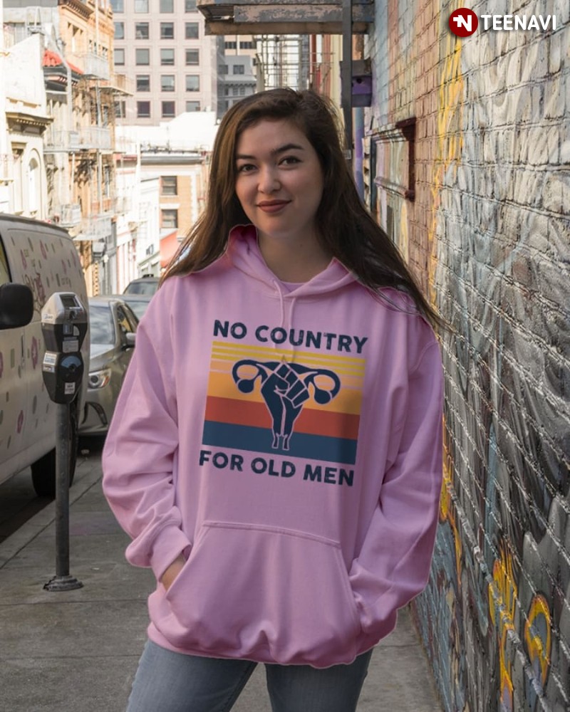 Uterus Pro Choice Hoodie, Retro No Country For Old Men