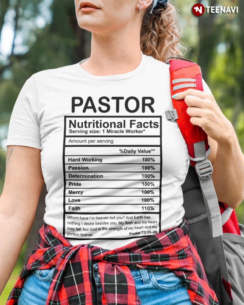 Funny Pastor Shirt, Pastor Nutritional Facts