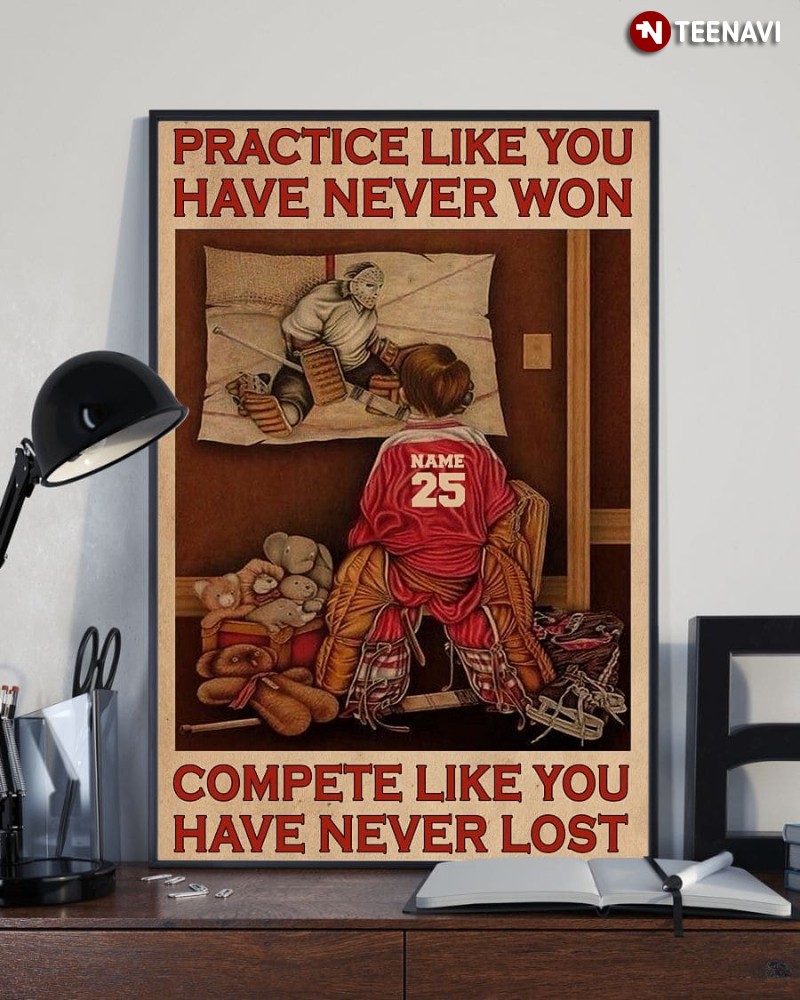 Personalized Jason Voorhees Hockey Poster, Practice Like You Have Never Won