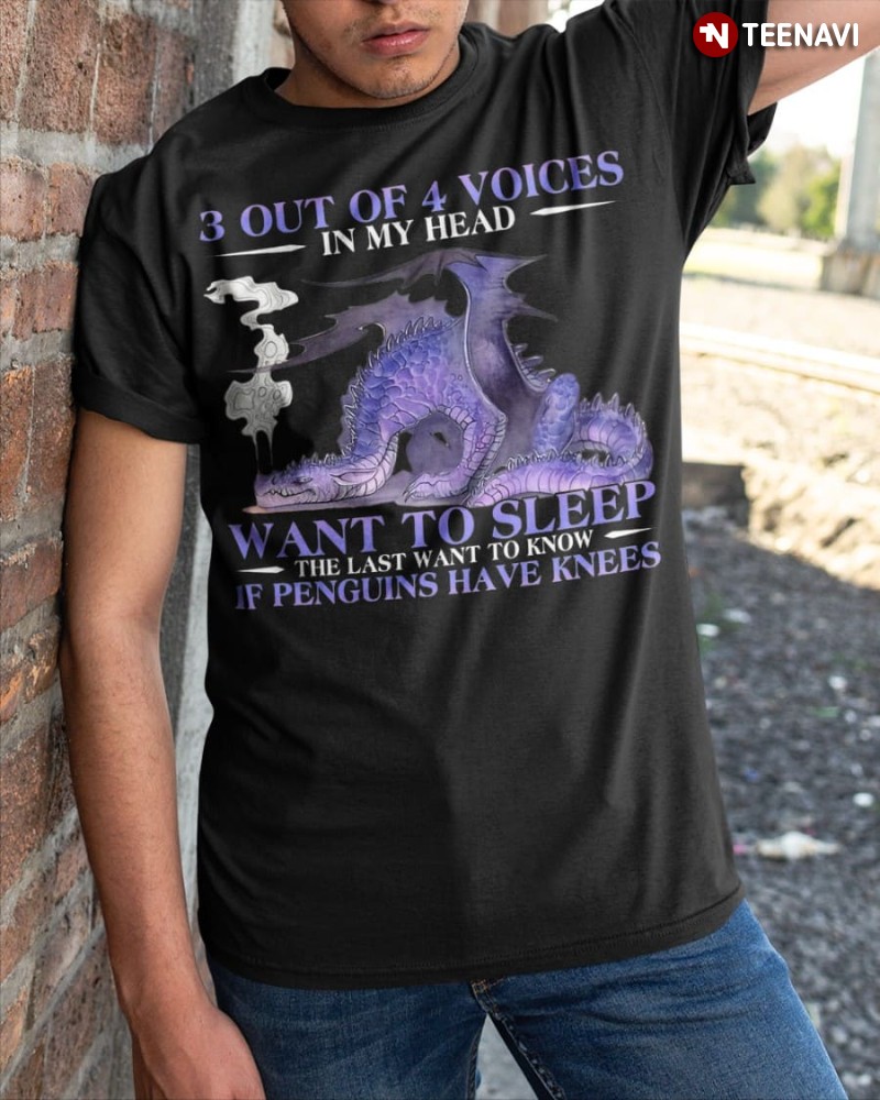 Sleepy Dragon Shirt, 3 Out Of 4 Voices In My Head Want To Sleep