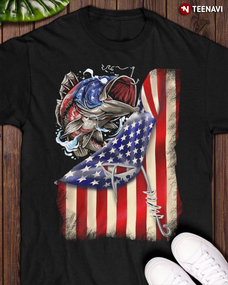 American Flag Fishing Hook Shirt, American Fisherman
