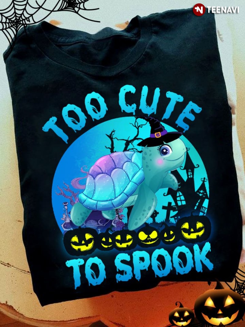 Funny Turtle Halloween Shirt, Too Cute To Spook