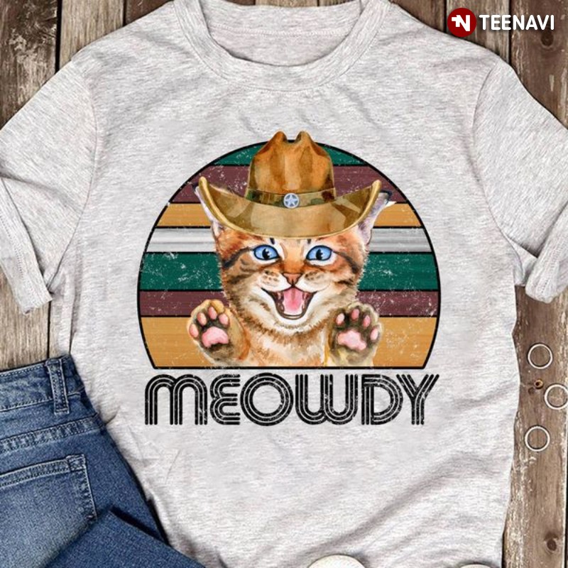 Funny Cat Lover Shirt, Vintage Meowdy