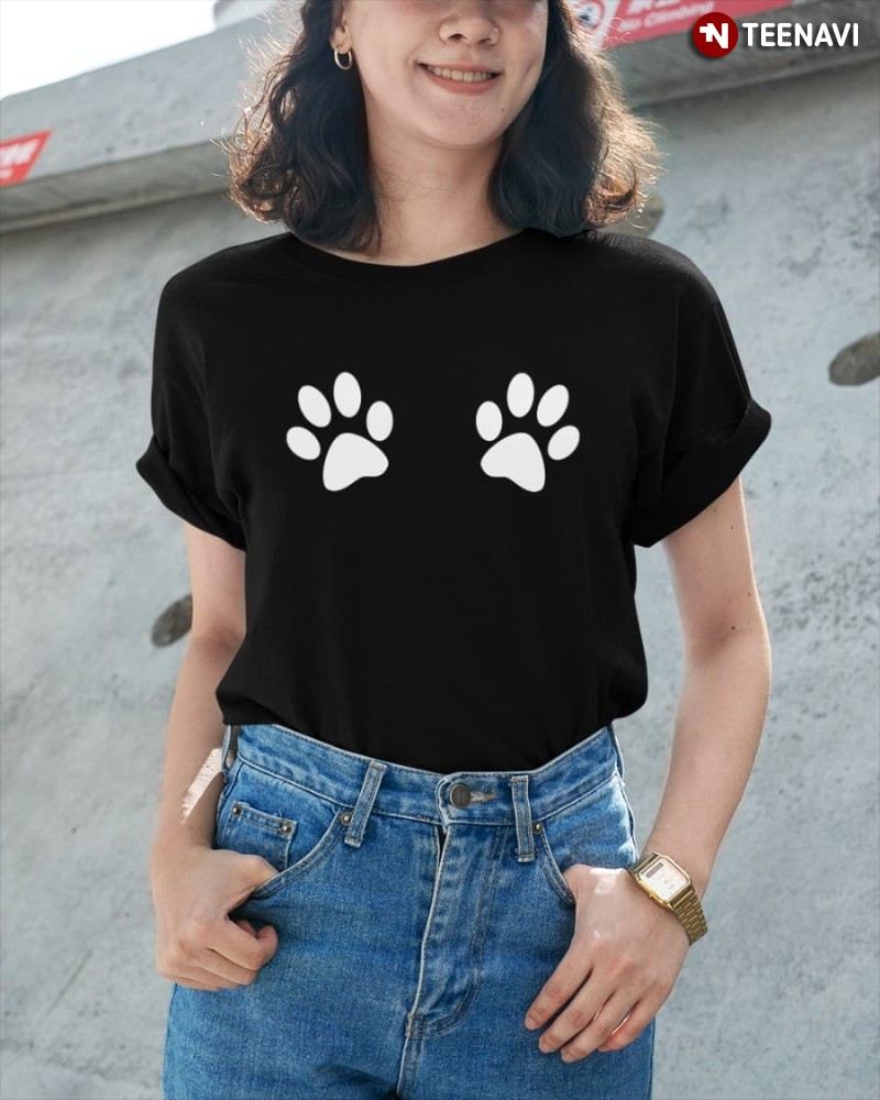 Pet Lover Shirt, Dog Cat Paw Prints
