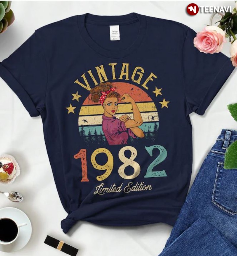 Birthday Woman Shirt, Vintage 1982 Limited Edition