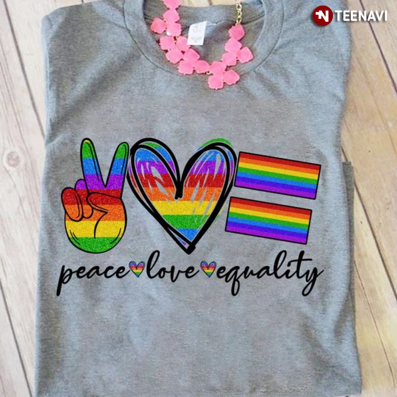 Human Rights LGBT Shirt, Peace Love Equality
