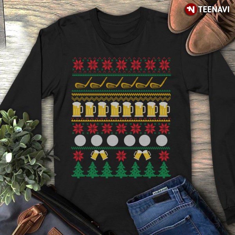 Beer Golf Lover Christmas Sweatshirt, Merry Christmas