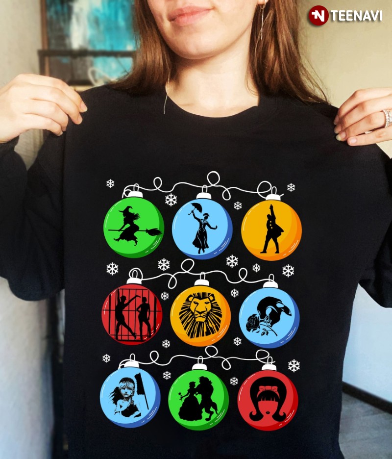 Disney Lover Christmas Sweatshirt, Christmas Ornaments & Disney Characters