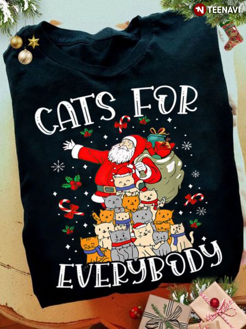Christmas Santa Claus Cat Lover Shirt, Cats For Everybody