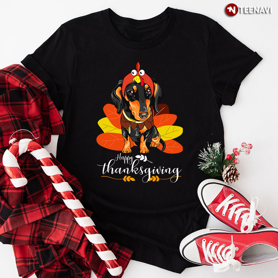 Happy Thanksgiving Dachshund Dog Turkey Lover T-Shirt