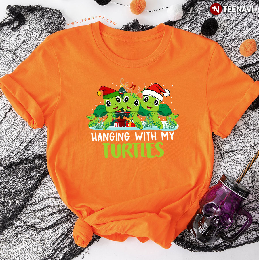 Hanging With My Turtles Christmas Turtle Lover T-Shirt