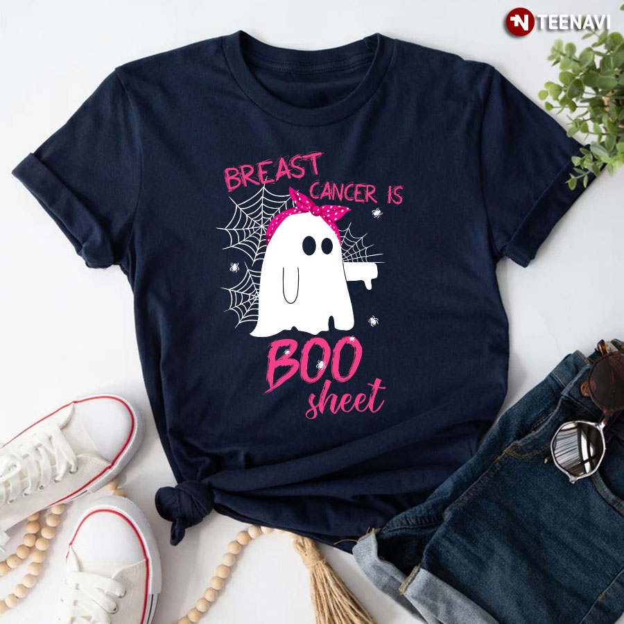 Ghost Breast Cancer Is Boo Sheet Breast Cancer Awareness Halloween Gift T-Shirt