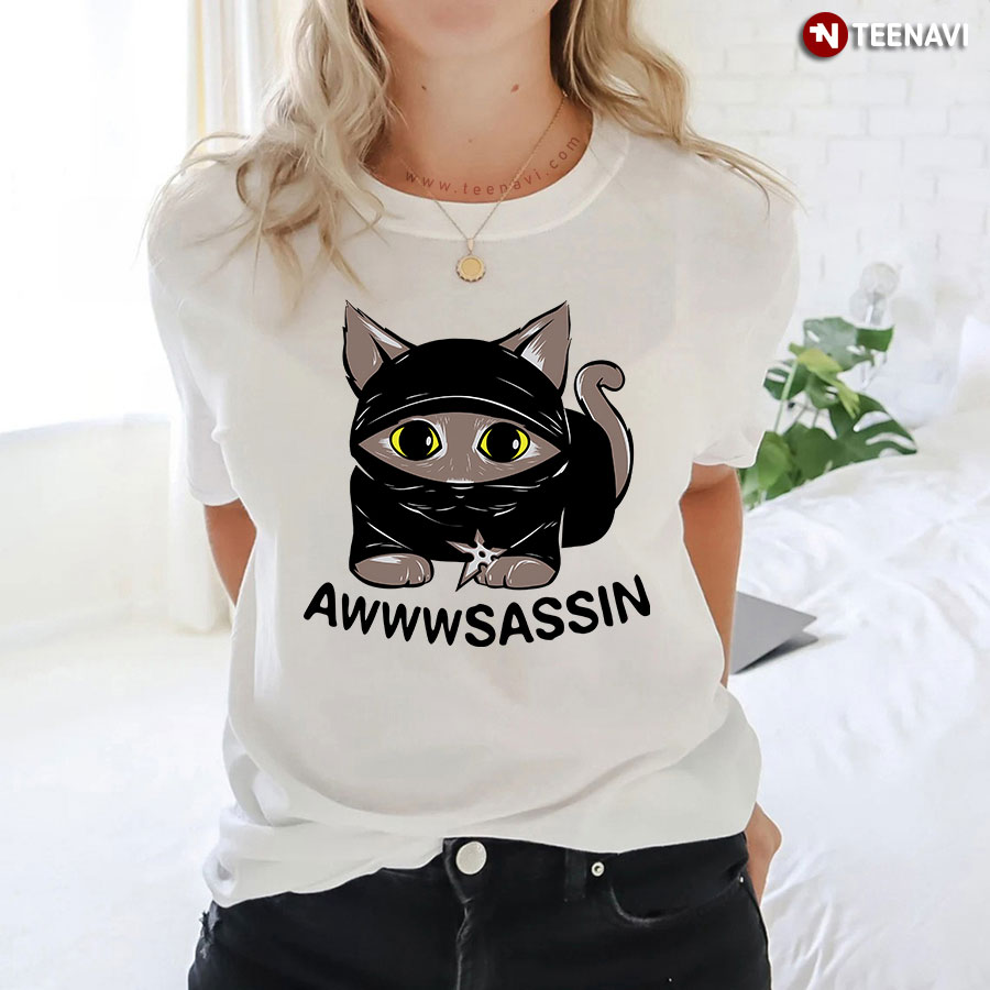 Awwwsassin Funny Assassin Cat T-Shirt