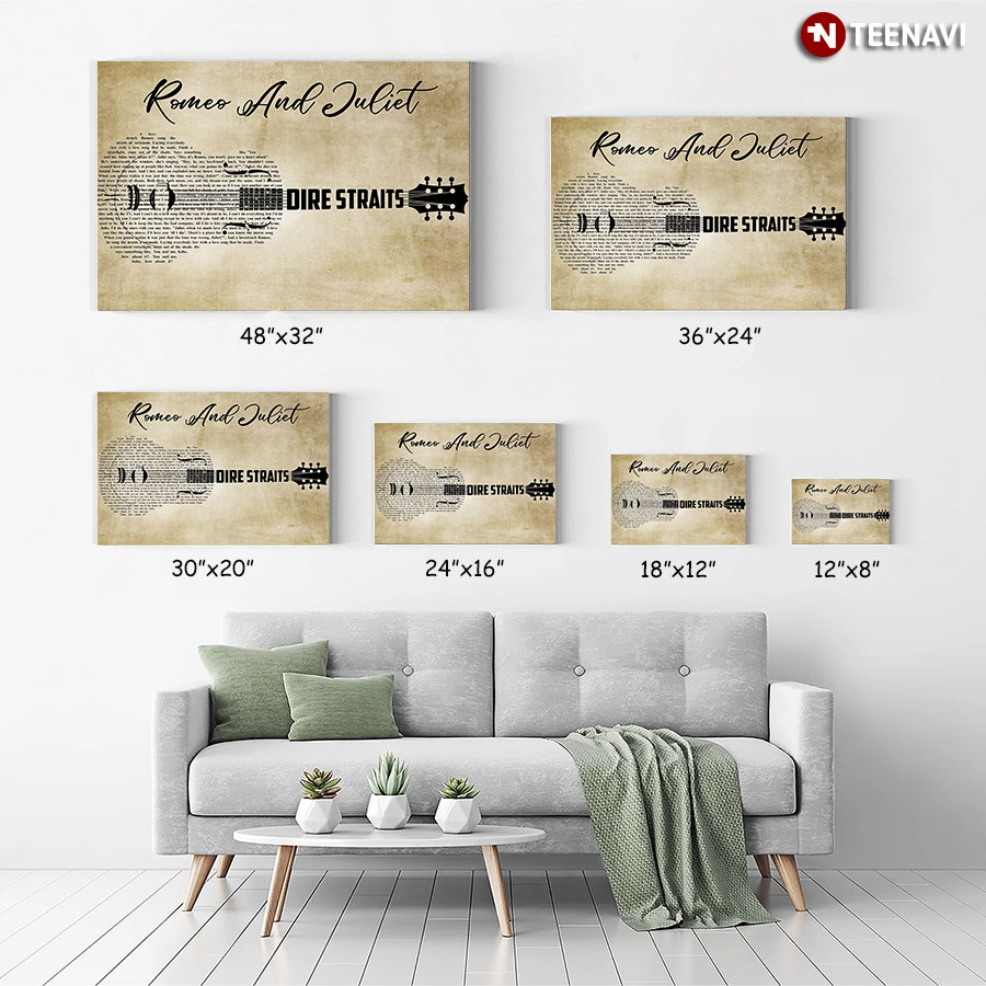 Dire Straits Romeo And Juliet With Guitar Typography
