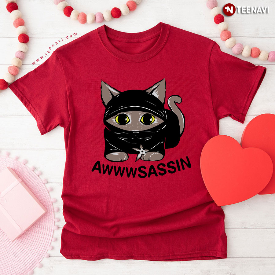 Awwwsassin Funny Assassin Cat T-Shirt