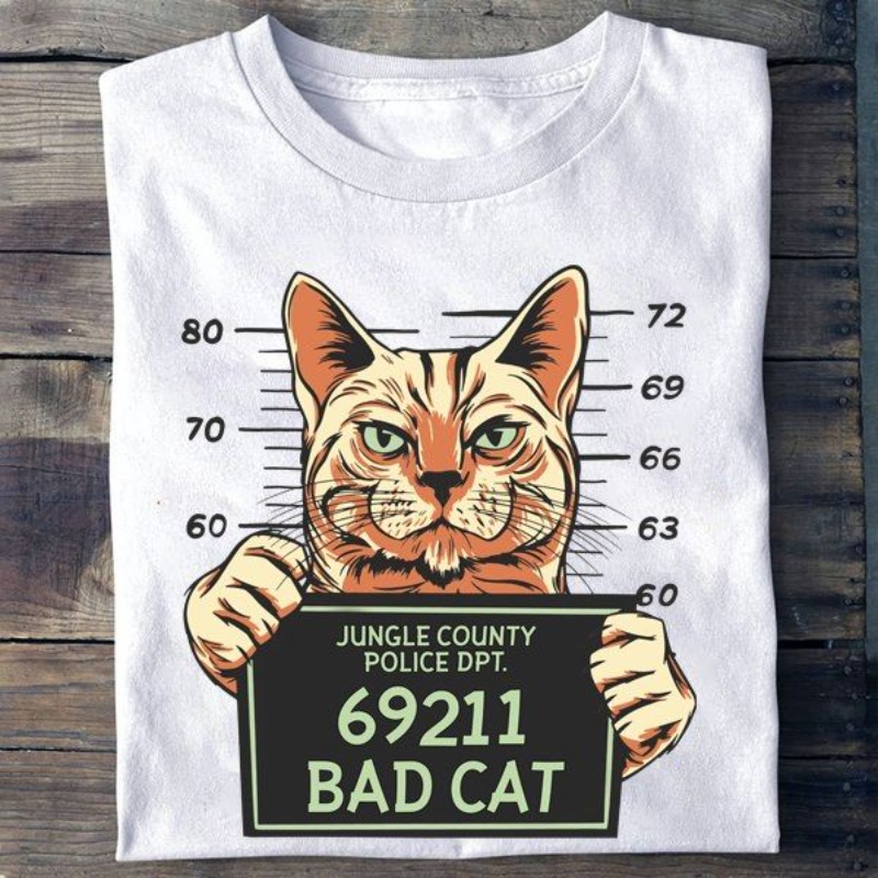 Bad Cat Shirt, Jungle County Police Dpt 69211 Bad Cat