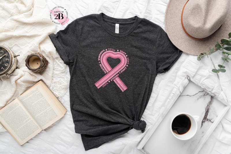 Breast Cancer Shirt, Believe Conquer Heal Love Cure Fight Strong Hope
