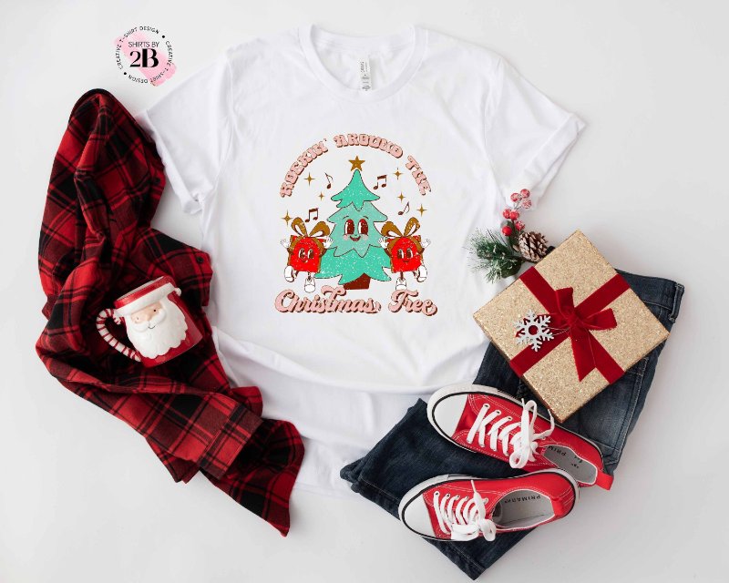 Funny Xmas Tree Shirt, Rockin' Around The Christmas Tree