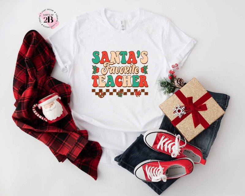 Funny Christmas Teacher Shirt, Santa's Favorite Teacher