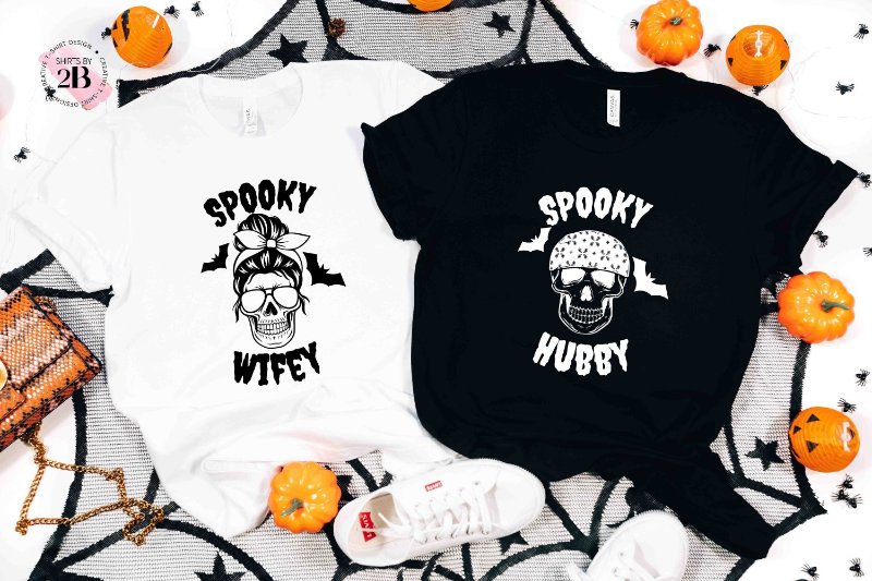 Matching Halloween Family Shirt, Spooky Wifey Spooky Hubby