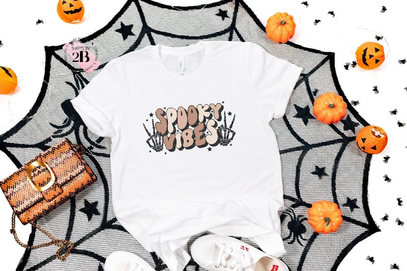 Spooky Vibes Halloween Skeleton Hand T-Shirt