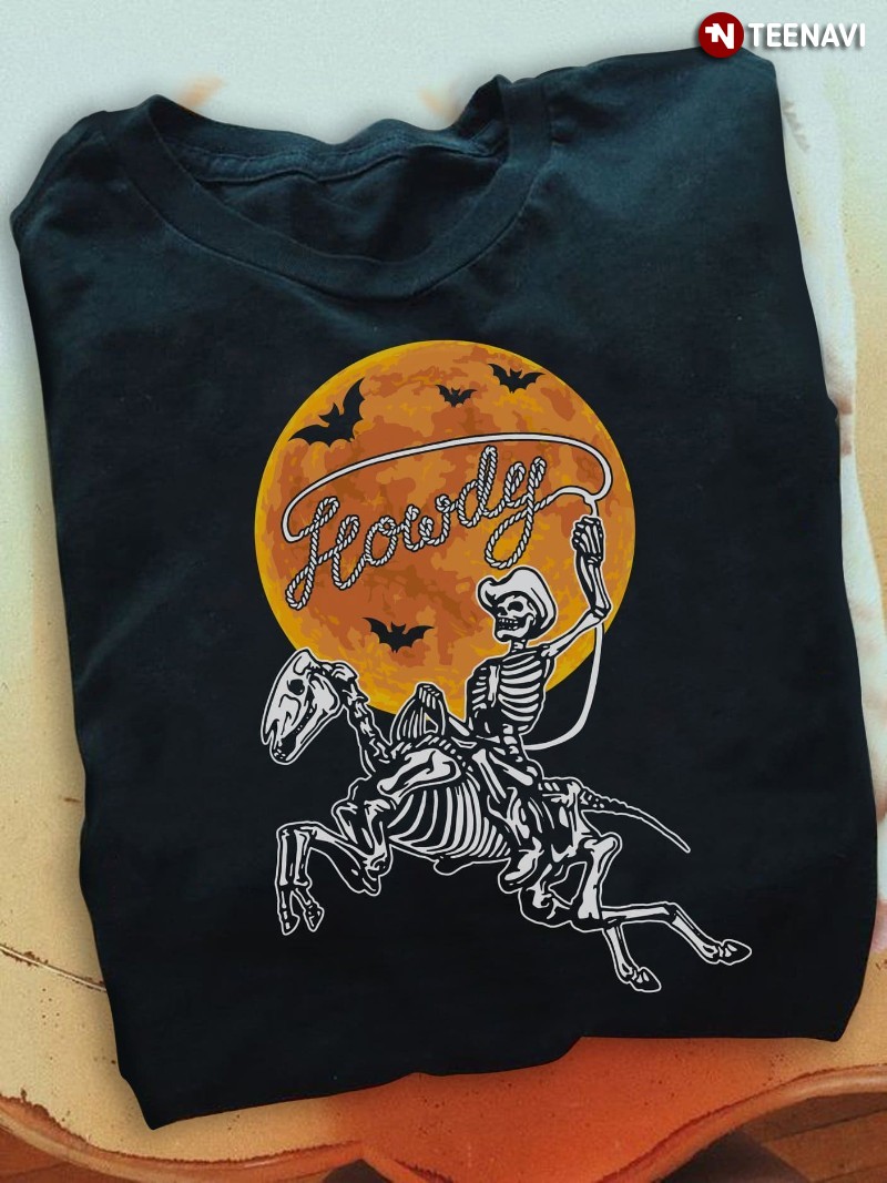 Howdy Halloween Horse Skeleton T-Shirt