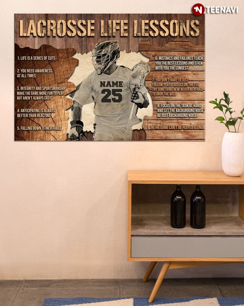 Personalized Lacrosse Player Poster, Lacrosse Life Lessons