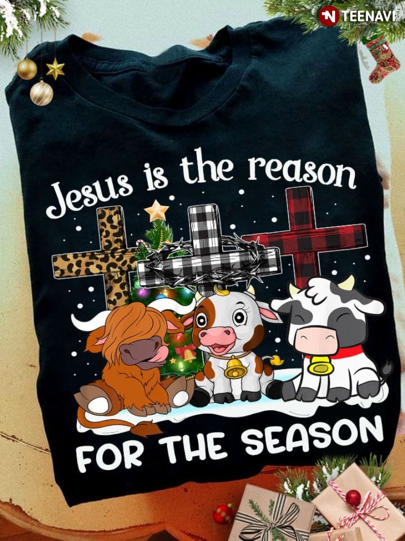 Christmas Jesus Christ Cow Lover Shirt, Jesus Is The Reason For The Season