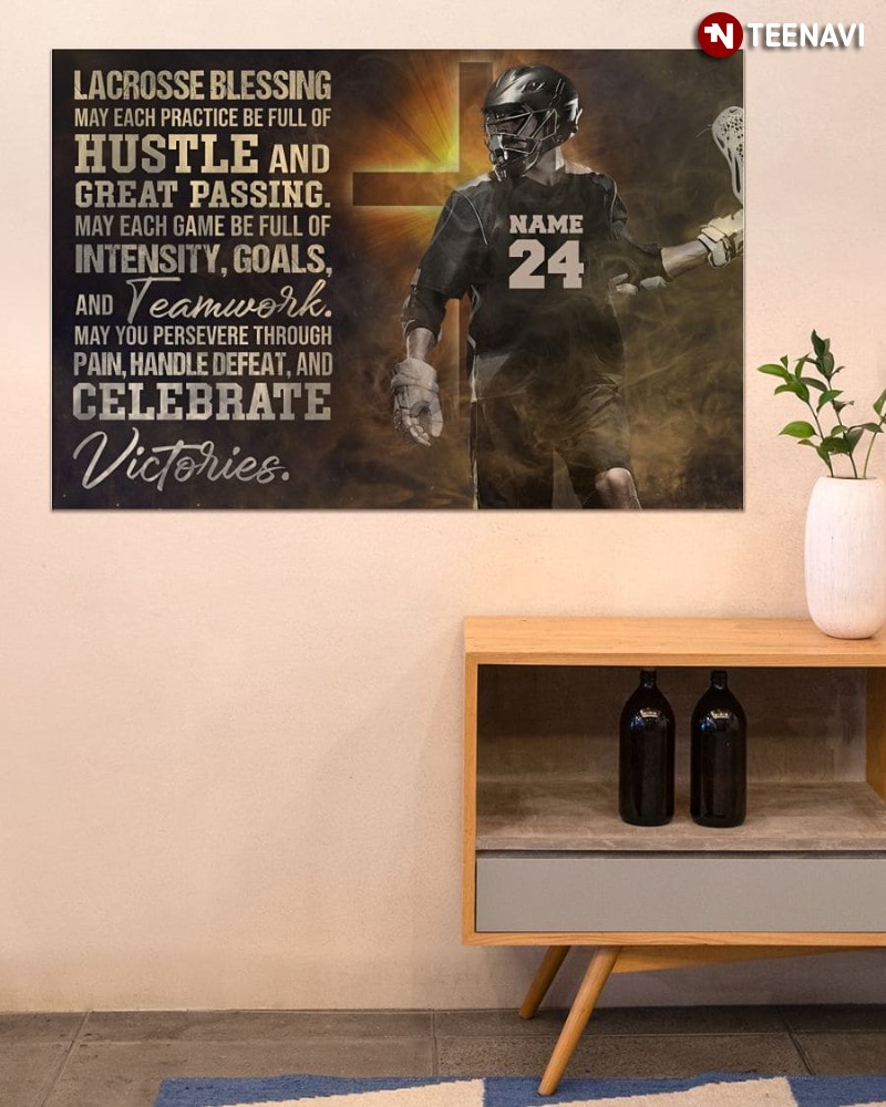 Personalized Lacrosse Jesus Christ Poster, Lacrosse Blessing May Each Practice Be Full