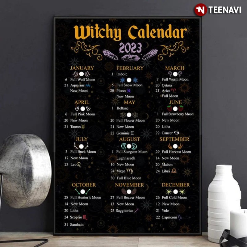 Halloween Witch 2023 Poster, Witchy Calendar 2023